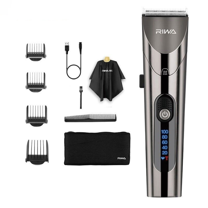 

RIWA Electric Hair Clipper USB Charging Hair Trimmer 55db Low Noise IPX7 Waterproof 2200mAh Battery 0.5-2mm Adjustable w