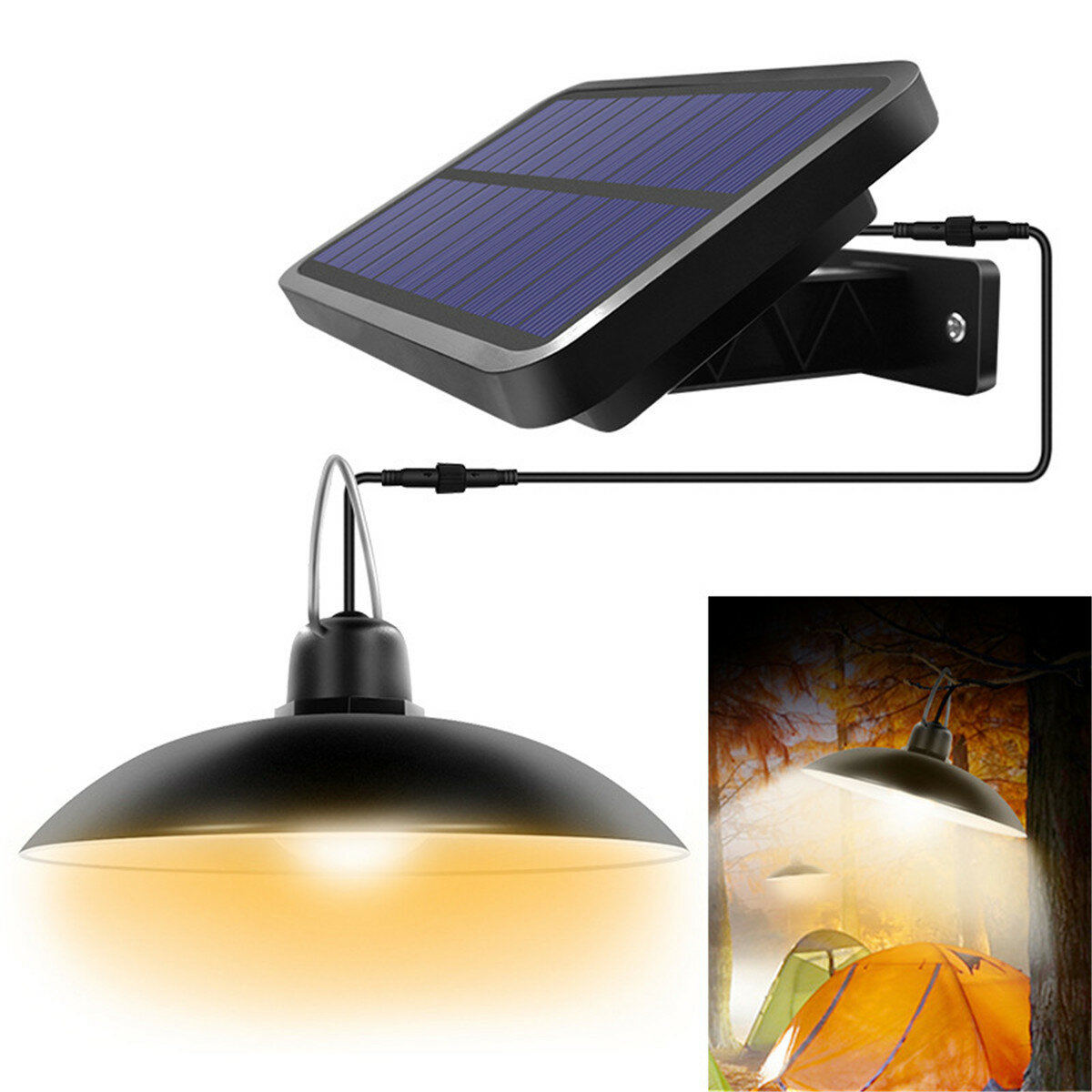 260 Lumen Solar Pendant Light Outdoor Indoor Solar Lamp With Line Warm White/White Lighting For Camp