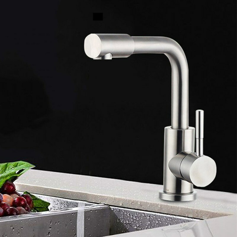 Stainless Steel Sink Faucet Kitchen Single Hole Faucet Hot And Cold Water Mixer Tap