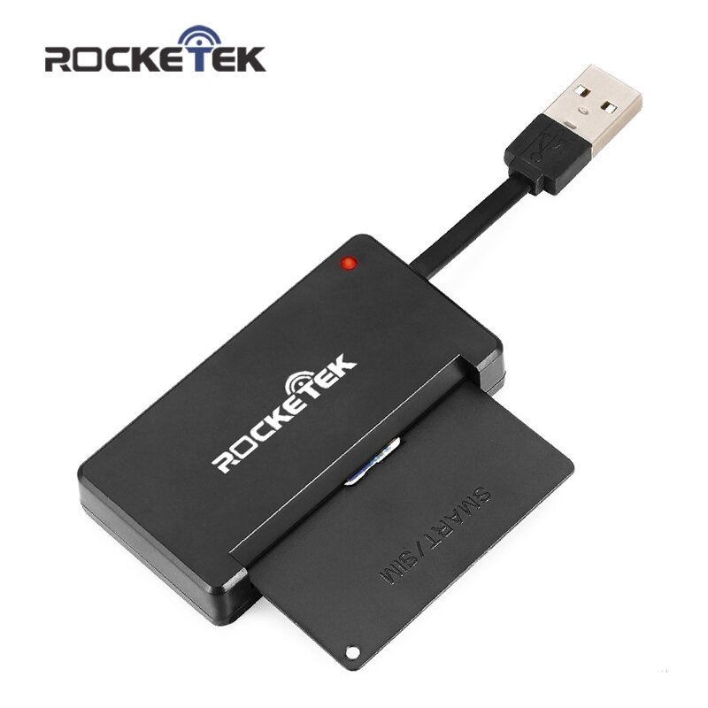 Platte versie Rocketek USB 2.0 Smart Card Reader-geheugen voor CAC ID Bank EMV Electronic DNIE Dni S