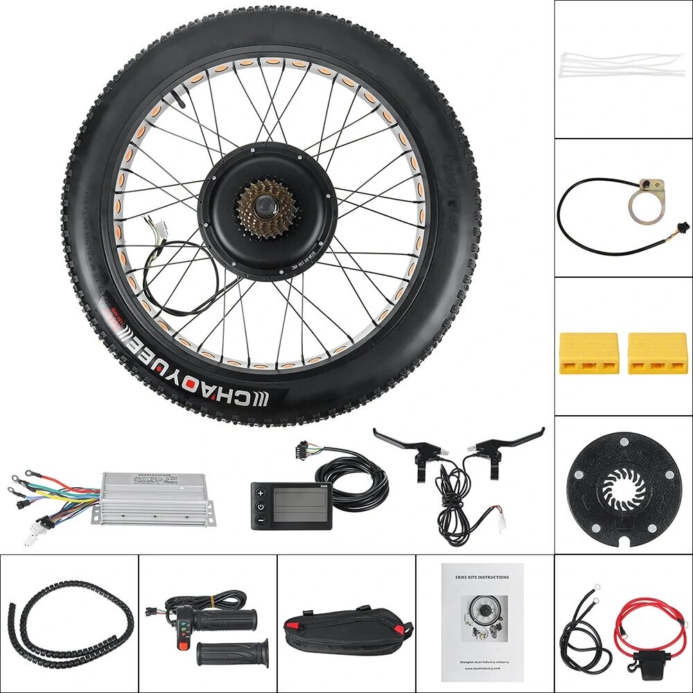 

LCD + 36V/48V 1000W 26inch Electric Bicycle Wheel Kit E-bike Wheel Hub Snow Tire Motor Conversion Kit