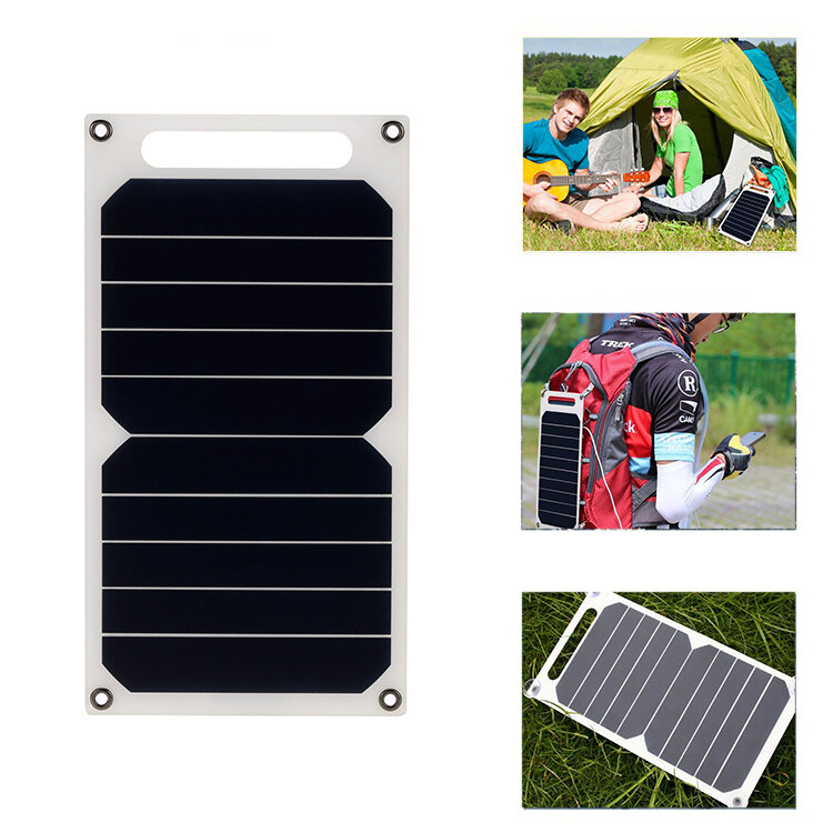 LEORY 5V 10W DIY hordozható napelemes kemping vékony fény USB töltő power bank pad univerzális telefon világítás autó