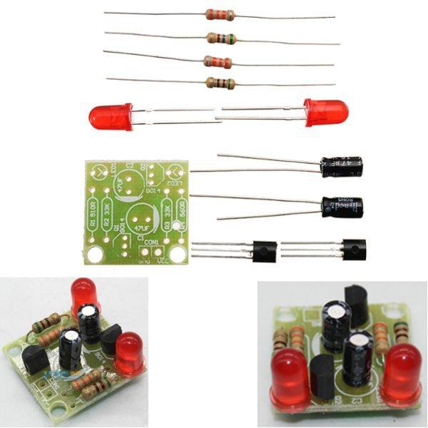 DC 3-14V DIY Eenvoudige LED Rode Zaklamp Circuit Kits DIY Multiharmonische oscillerende elektronisch
