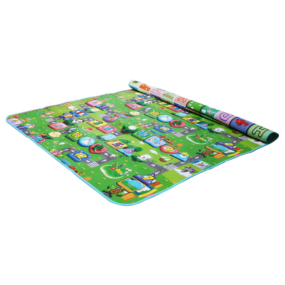 Double-sided Baby Crawling Mat Non-toxic Seamless Waterproof Flying Chess Orchard Pattern Foldable Lightweight for Babie