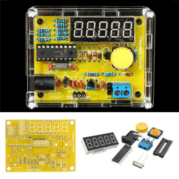 3Pcs DIY Frequency Tester 1Hz-50MHz Crystal Counter Meter With Housing Kit