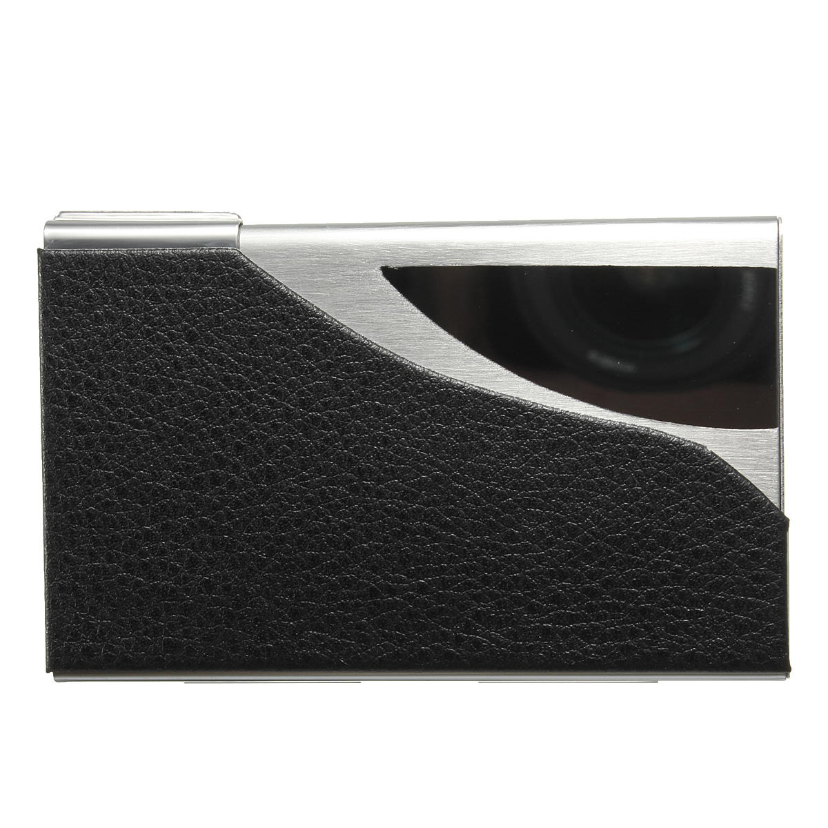 2019 New Black PU Leather&Stainless Steel Business Name Card Case Holder For Office Supplies, Banggood  - buy with discount