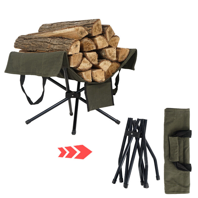 IPRee® Outdoor Kamp Ateşi Yakacak Odun Raf Koleksiyonu Çanta Alüminyum Alaşımlı Hafif Kampçılık Taşınabilir Yakacak Odun Deposu Çanta