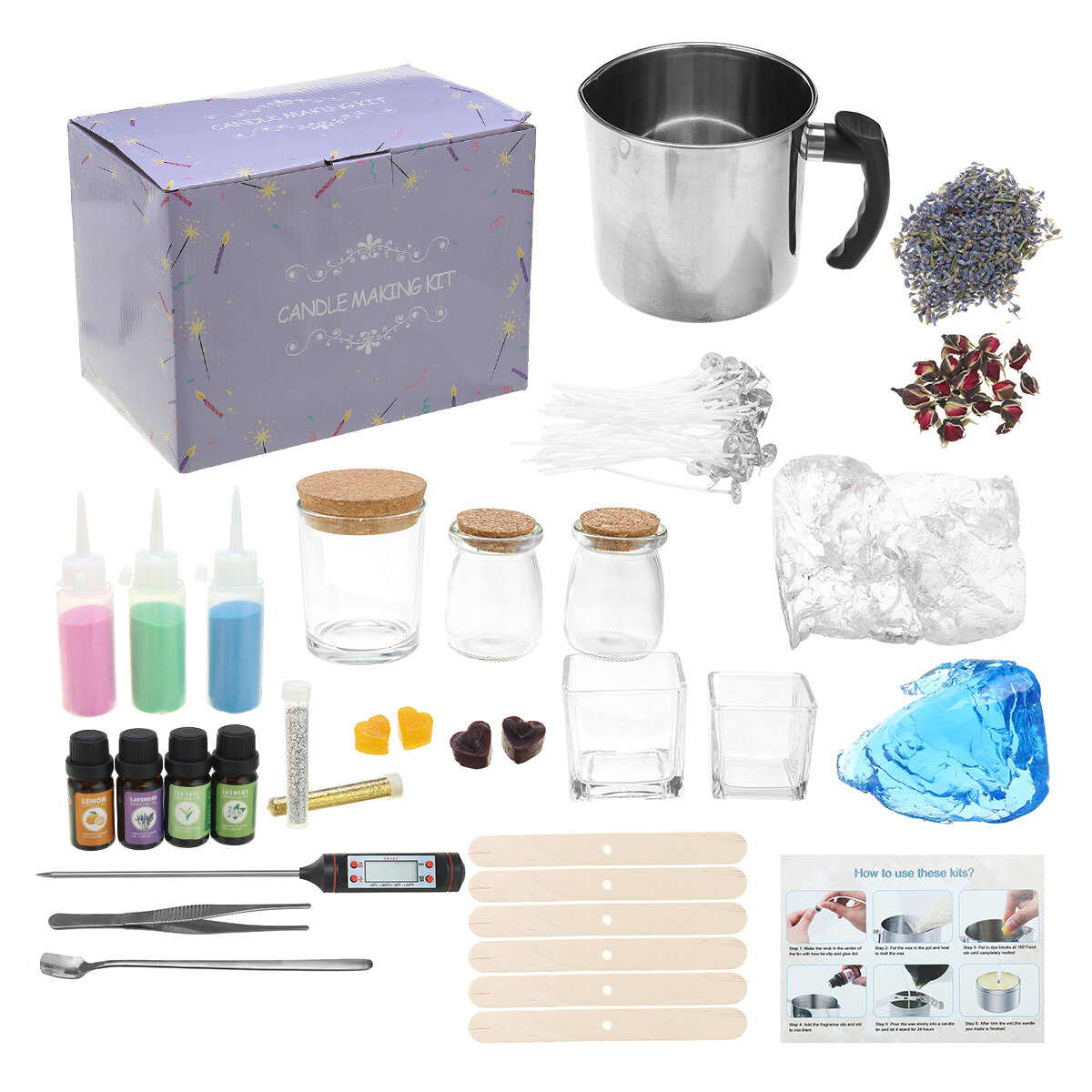 1PCS DIY Candle Material Kit Aromatherapy Jelly Candle Parent-child Romantic Christmas Diy Candle Ha