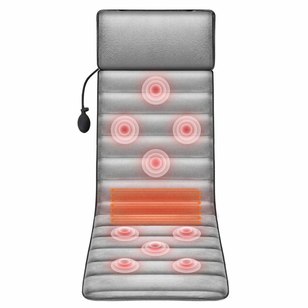 9-Versnellingen Aanpassen Elektrische Vibrator Verwarming Rug Nek Massager Matras Been Taille Kussen Mat Thuiskantoor Pijnbestrijding Relax Massage Pad