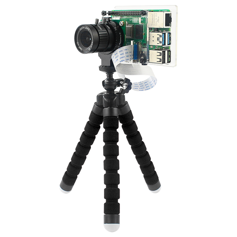 Caturda C2702 Tranparent-beschermhoes + houdersteun IMX477R-cameramodule voor Raspberry Pi