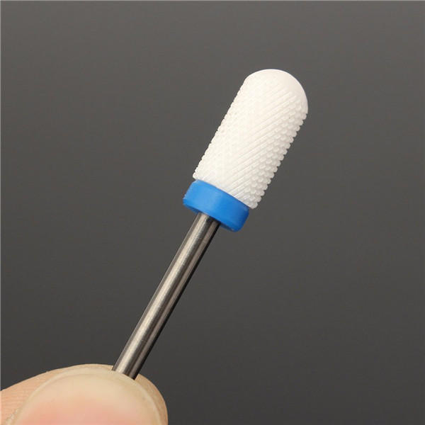 Round White Nails Drill Bits Electric Nail Grinding Machine Head Ceramic Mounted Point Polish Tool