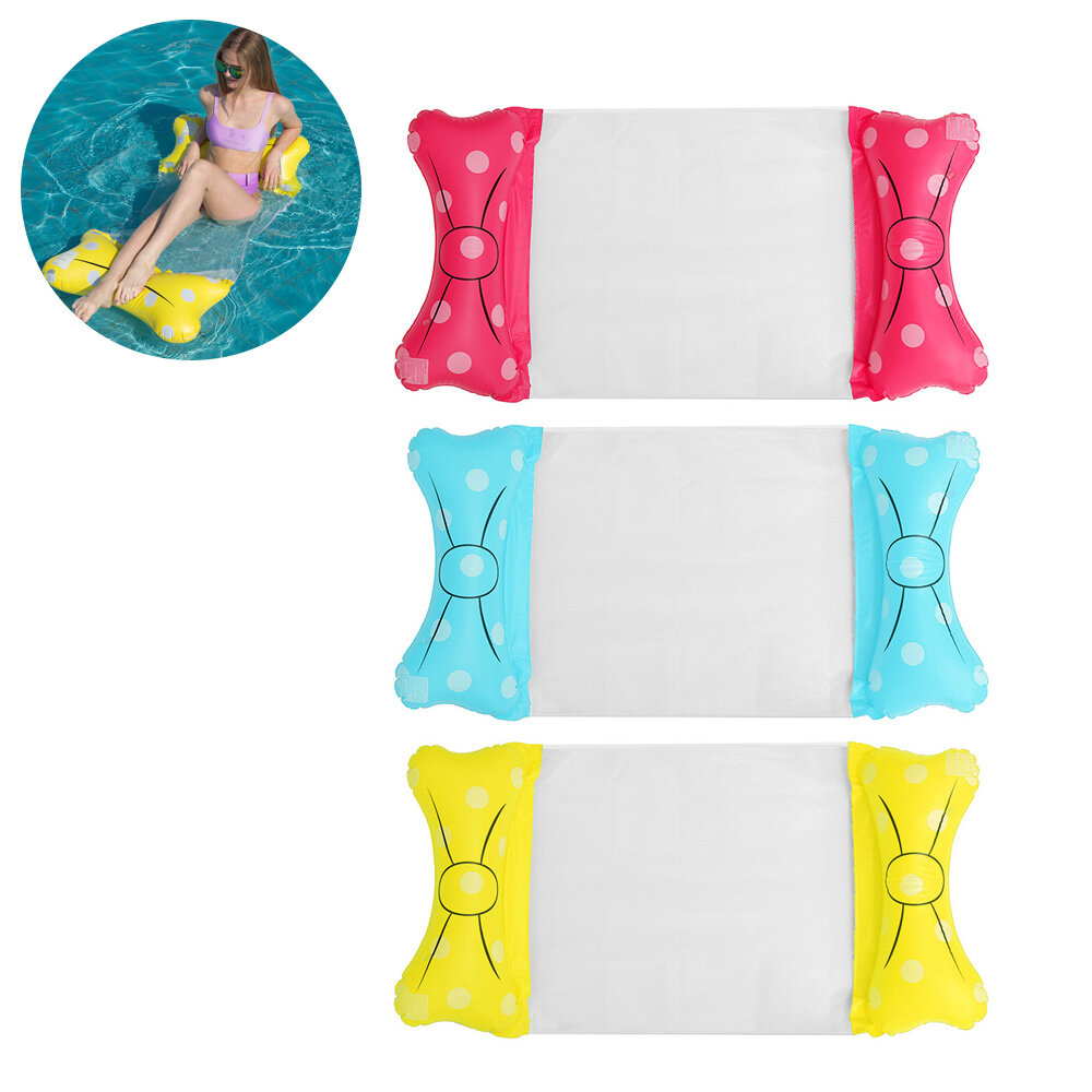 53x28inch Inflatable Floating Water Hammock PVC Swimming Pool Lounge Bed Chair