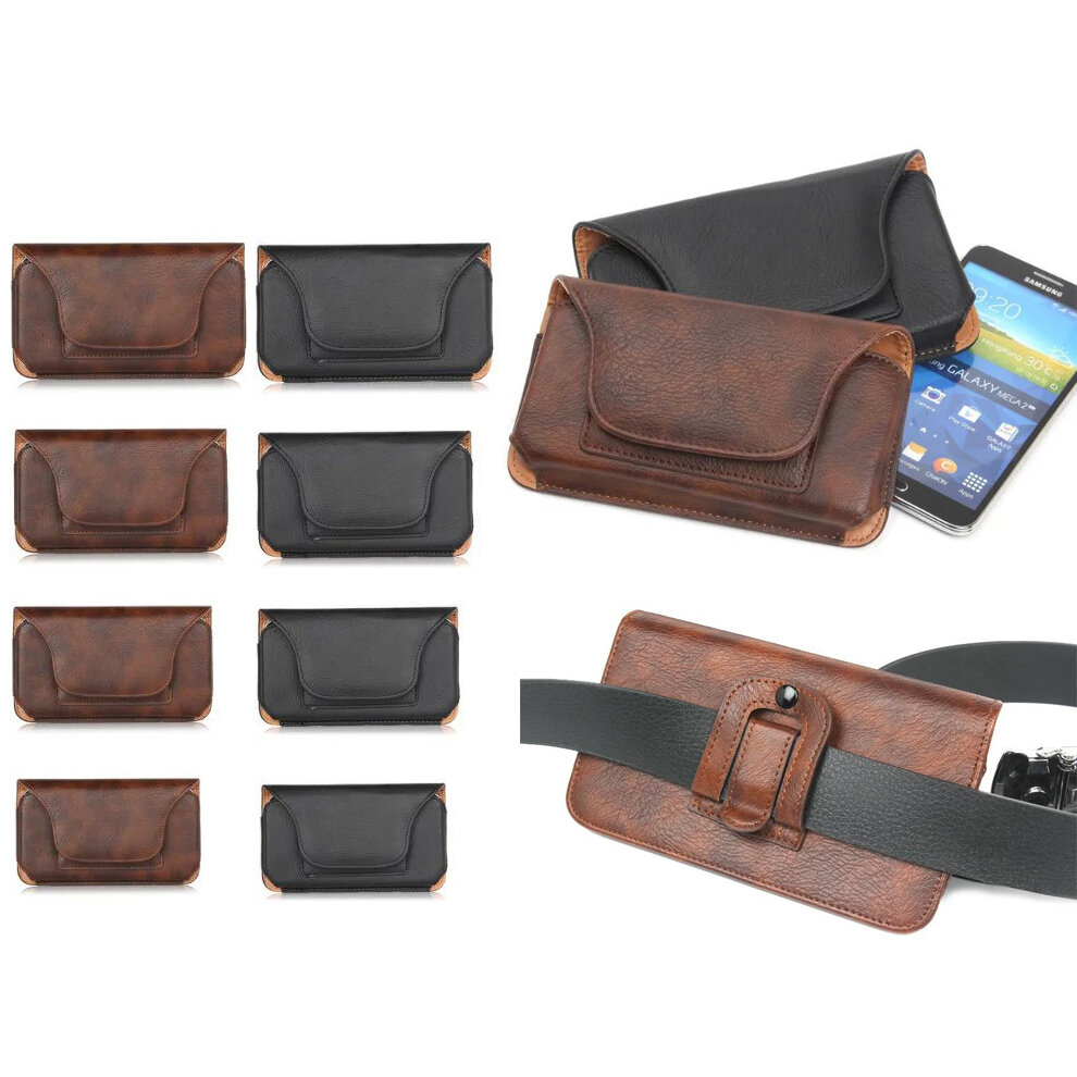 Bolsa de cintura de couro para armazenamento de cartão, telefone celular e outros objetos, bolsa tática impermeável para telefones XS XR XSMAX de 5,1"/5,5"/6,3".
