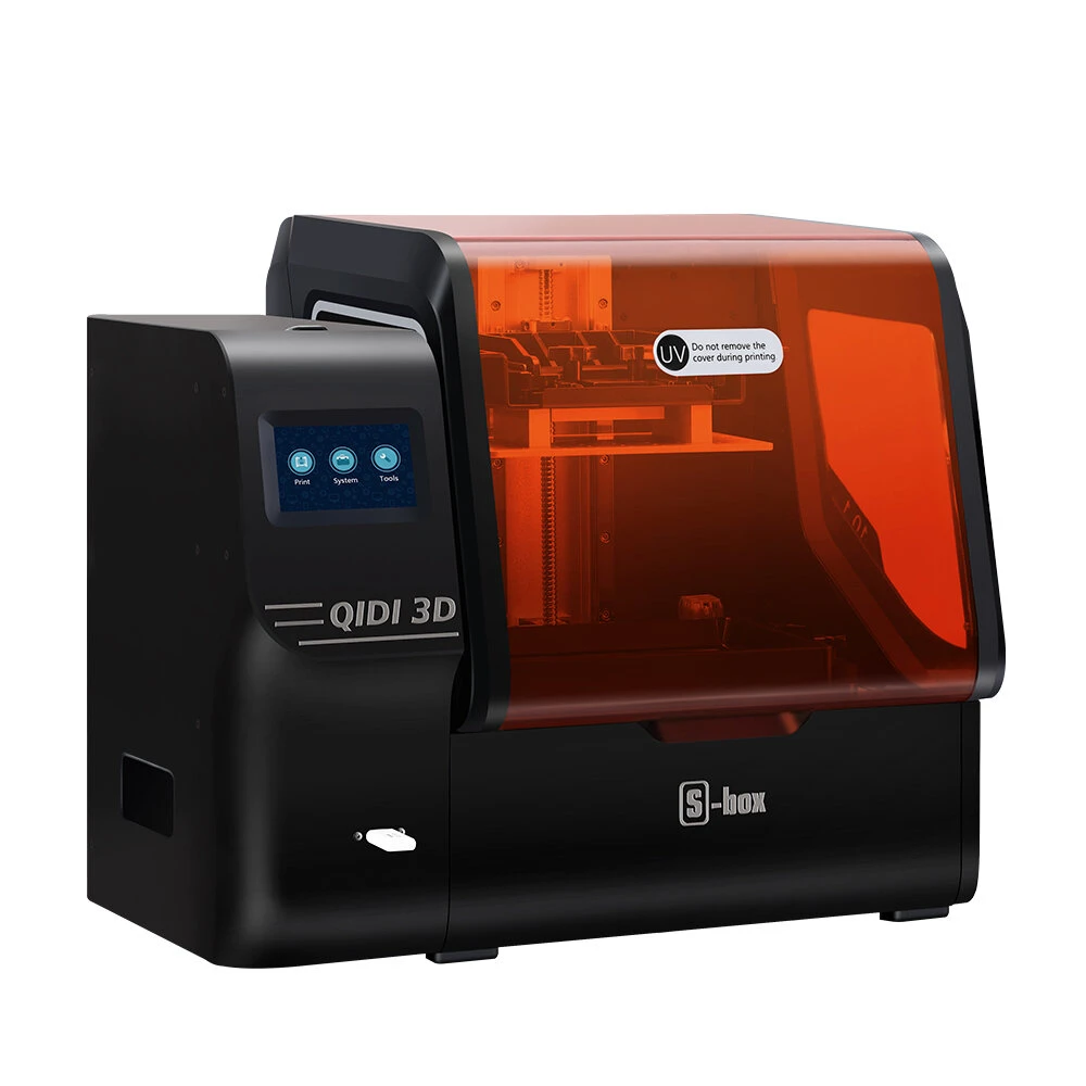 QIDI® S-box UV LCD Resin 3D Printer 215*130*200mm Build Volume with Upgraded Matrix UV Module/Large Resin Vat Capacity/High Accuracy Printing - US Plug