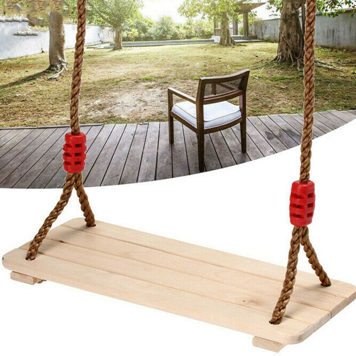 Outdoor Wooden Swing Seat Hanging Chair Porch Swing Camping Garden Patio Sale Banggood Com