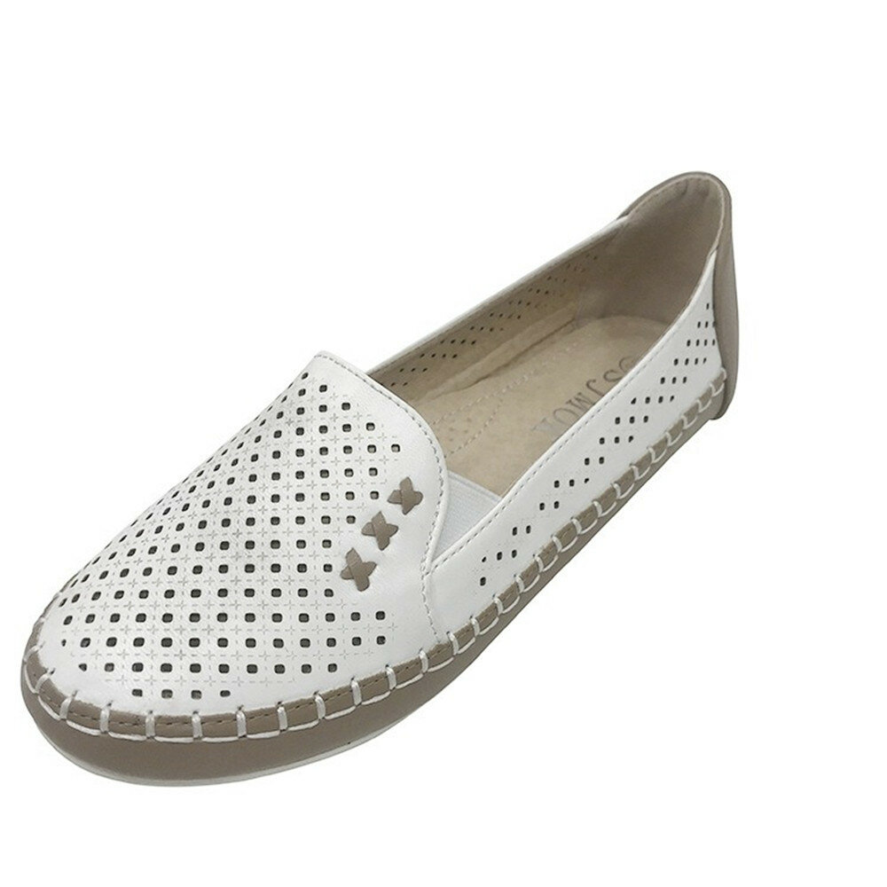 51% OFF on Women Hollow Comfy Breathable Casual Slip On Flats