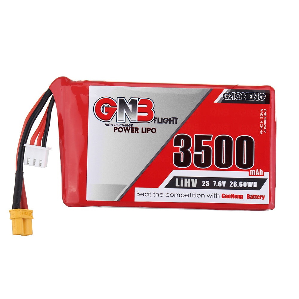 Gaoneng GNB 7.6V 3500mAh 2S HV LiPo Battery XT30 Plug for QX7 Transmitter