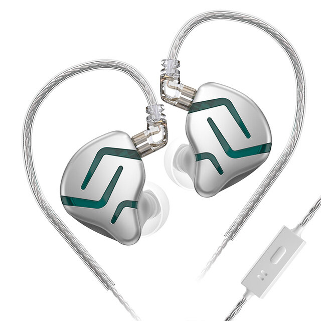 Kz zes earphone electrostatic dynamic dual drivers 3.5mm wired earbuds monitor 12mm large driver earphone sport music headphones