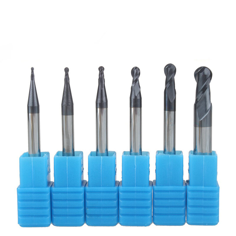 

Drillpro R0.5-R6mm Ball Nose 2 Flute Tungsten Carbide End Mill Cutter TiAlN Coating End Milling Cutter