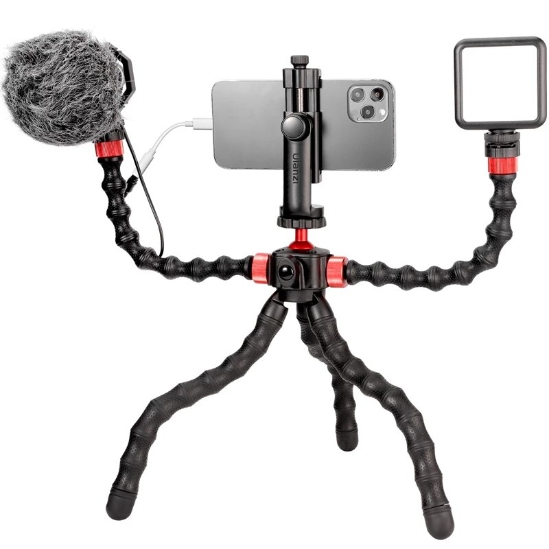 Ulanzi Smartphone Filmaking Kit Video Vlog Kit with Tripod Micrpphone VL49 Video Light Lamp Flexible