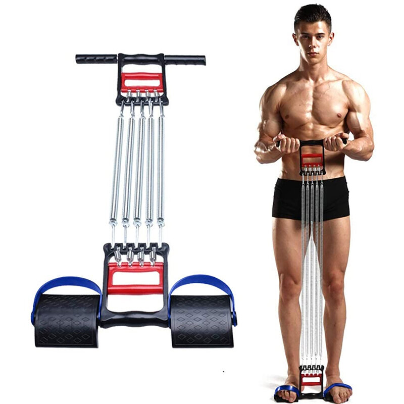 

5-Springs Multifunctional Hand Gripper Home Spring Exerciser Chest Expander Arm Leg Training Fitness Equipment