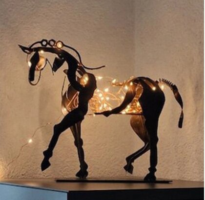 Adonis Horse Sculpture Hollow Desktop Decorative Metal Ornaments