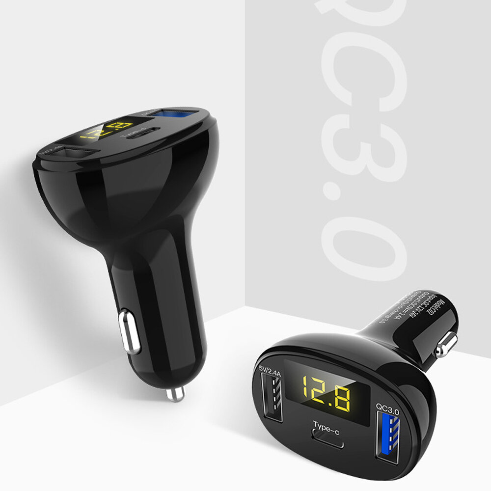 

Bakeey USB Car Charger 32W Type-C QC3.0 Fast Charging LED Indicator For iPhone XS 11Pro Mi10 Note 9S