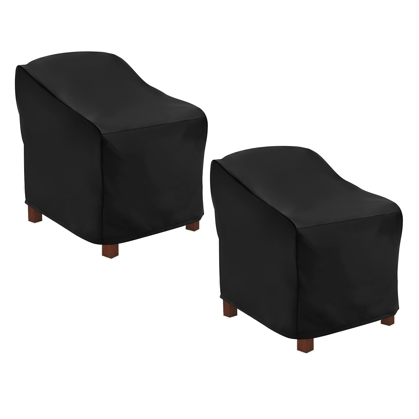 NASUM Patio Chair Covers, NASUM Buiten Tuinmeubelhoezen, Lounge Diepe Buitenstoelhoes, UV-beschermd met Waterproof - 38''L x 31''W x 29''H, 2-Pack, Zwart
