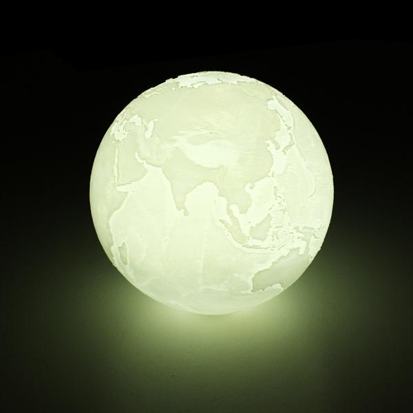 18cm 3D Earth Lamp USB Rechargeable Touch Sensor Color Changing LED Night Light GiftDC5V