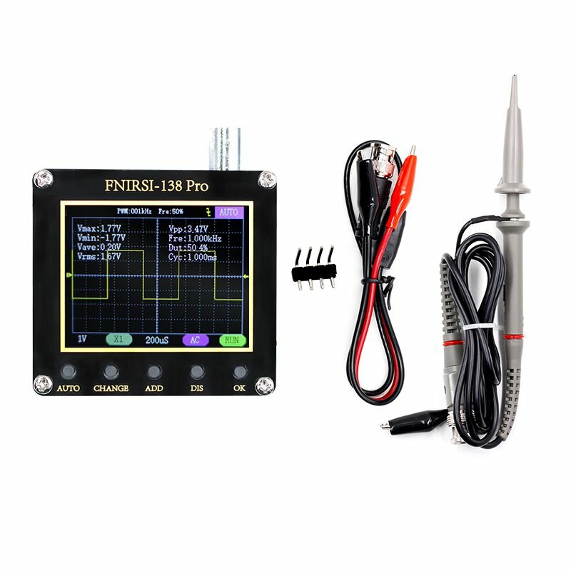 FNIRSI-138 PRO Handheld Digital Oscilloscope 2.5MSa/s 200KHz Analog Bandwidth Support AUTO 80Khz PWM