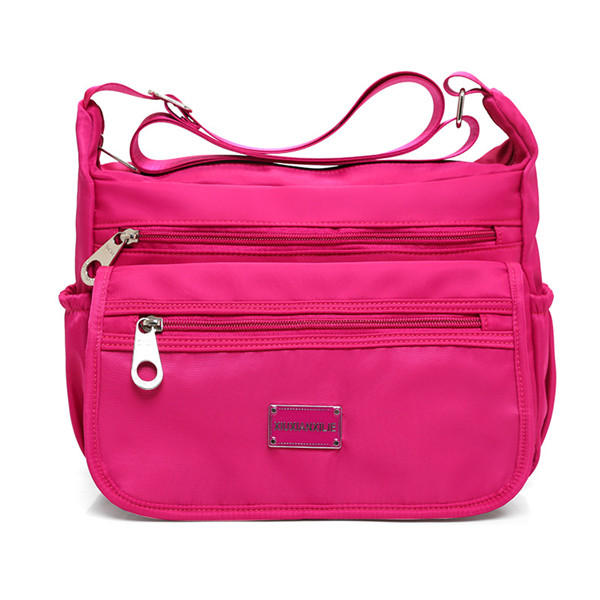 Multilayer Zipper Pockets Lightweight Shoulder Bag Waterproof Crossbody Bags Mes - US$32.01