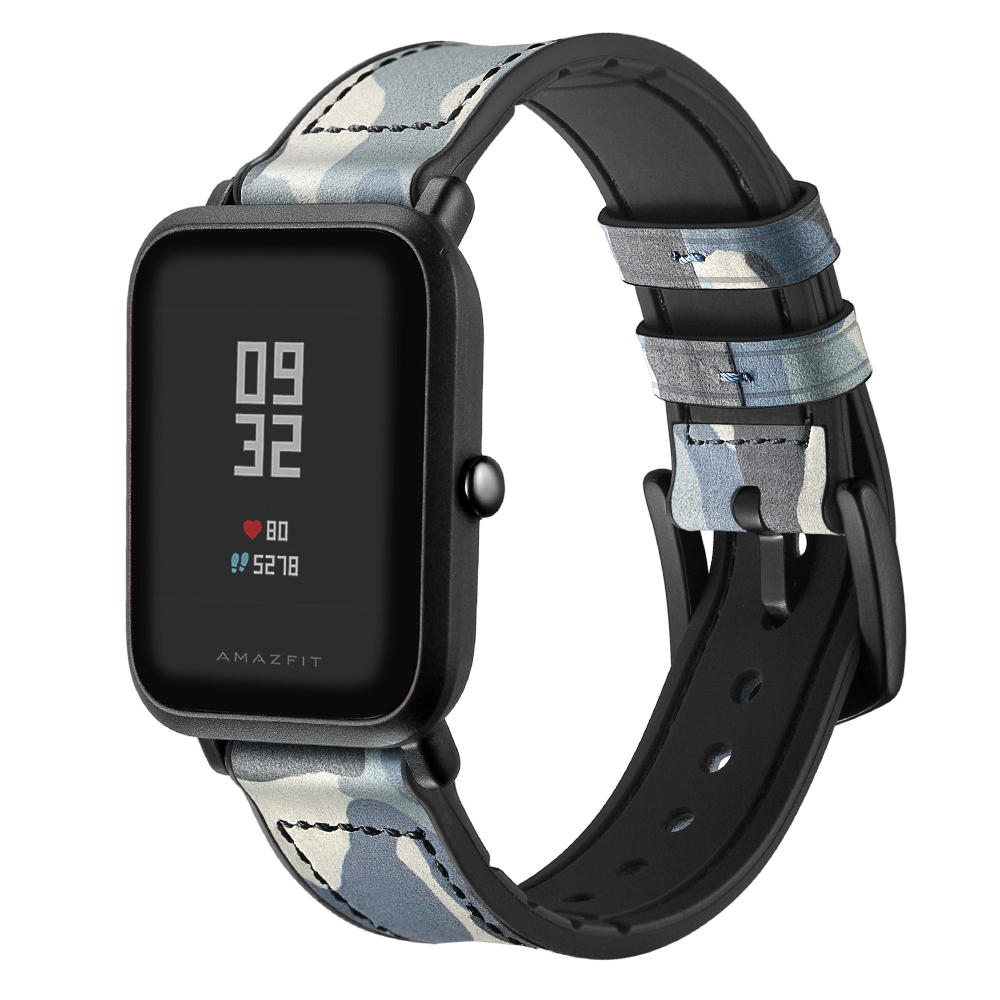 Camouflage patroon Siliconen lederen horlogeband Horlogebandje voor Xiaomi Amazfit Bip Smart Watch