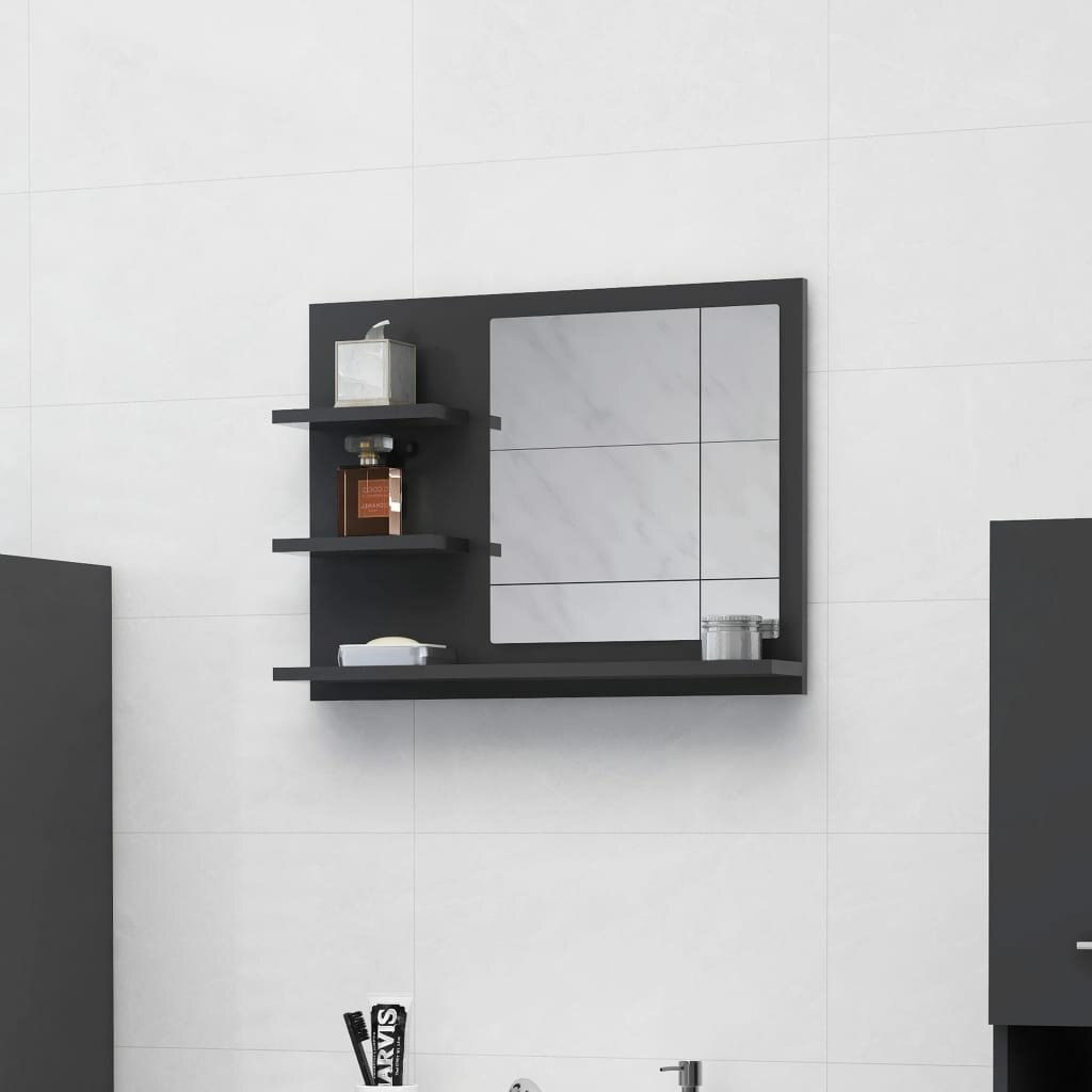 

Bathroom Mirror Gray 23.6"x4.1"x17.7" Chipboard