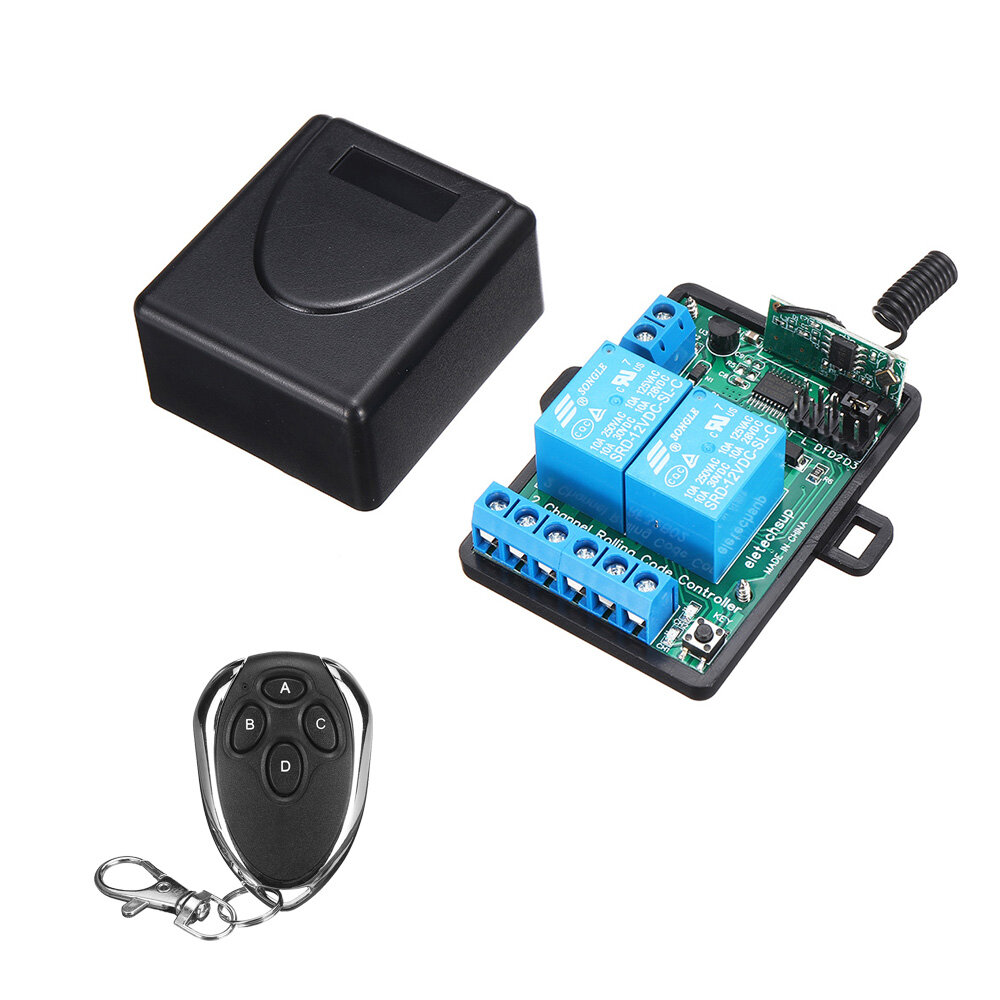 2CH 433M Secure Remote Keyless Entry Controller Rolling Code Keeloq HCS301 Remote Control Keyfob Tra