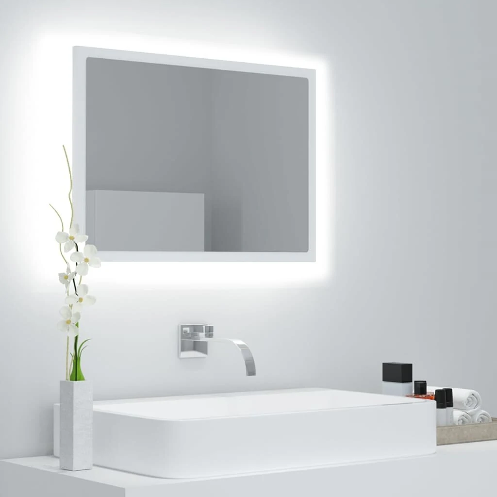 LED Bathroom Mirror Chipboard Acrylic Wall Mirror with RGB Light, Easy to Clean for Bedroom