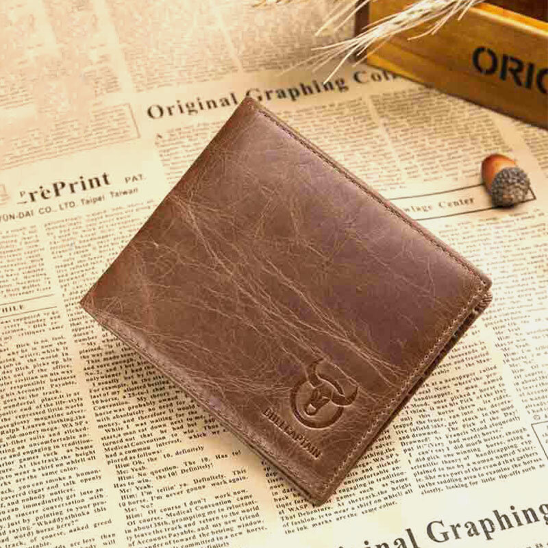 Image of Bullcaptain Men Echtes Leder Thin Card Holder Wallet Fhrerschein Wallet