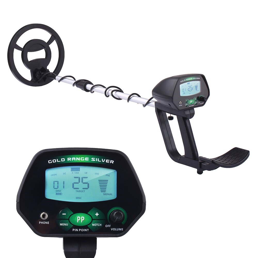 

MD-4090 Metal Finder Metal Detector Waterproof Search Coil Gold Silver Seeker Treasure Hunter with Disc & Notch & Pinpoi