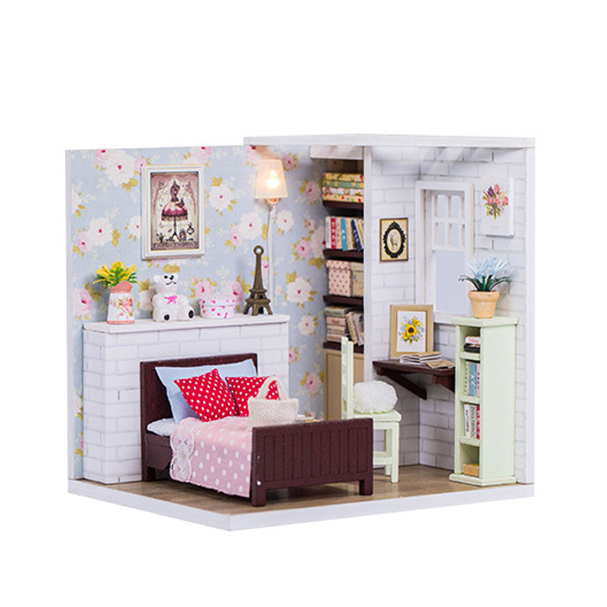 DIY Mini Dollhouse Princess Girls House Wooden Furniture Kit Handmade Miniature House Creative Assem