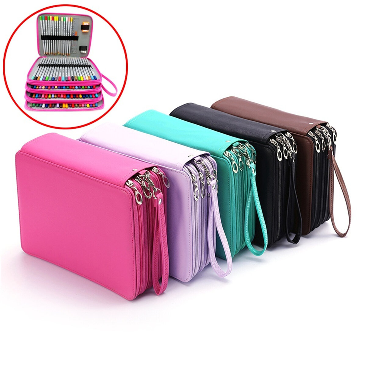 184 Slots Pencil Case Large Capacity Pen Bag Organizer Foldable Colored Storage