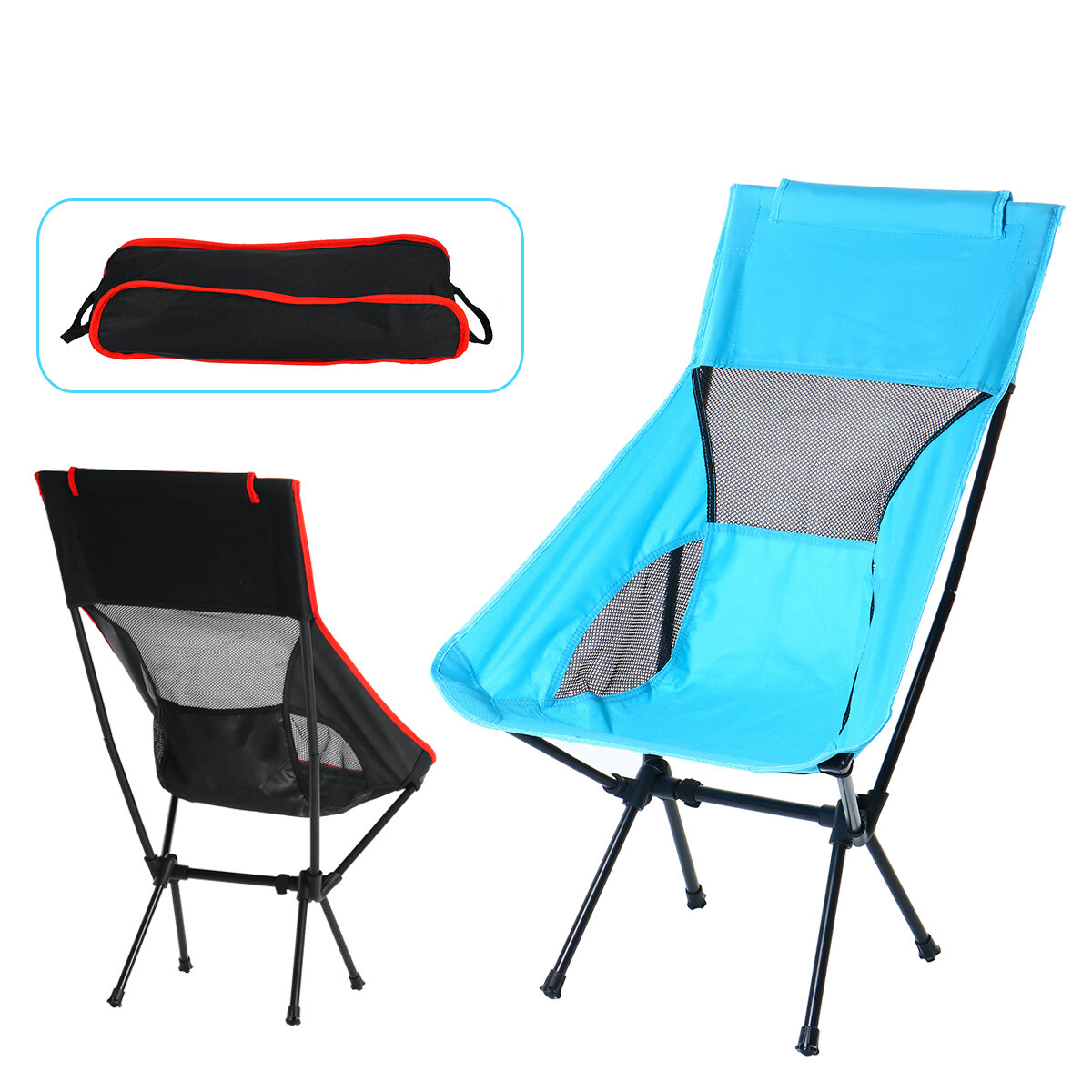 Açık Kampçılık Sandalye Oxford Kumaş Taşınabilir Katlanır Uzatmak Kampçılık Ultralight Sandalye Koltuğu Balıkçılık Piknik Barbekü Plaj 120KG Max Rulman