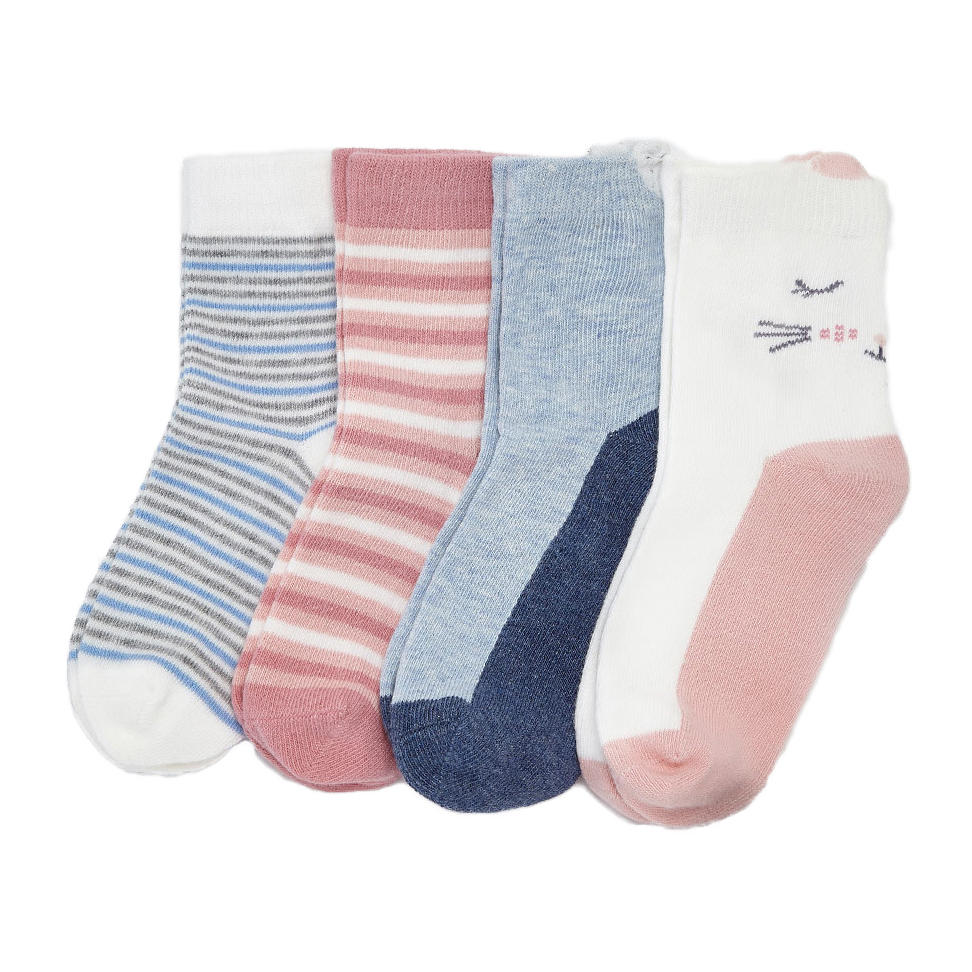 [FROM ] 3pcs Children Kids Combed Cotton Jacquard Sock Spring Autumn Soft Breathable Ankle Socks
