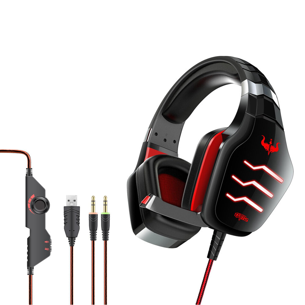 OVLENG GT85 Wired Gaming Headset E-Sports with Microphone LED Stereo Surrounded HiFi Headphone for P