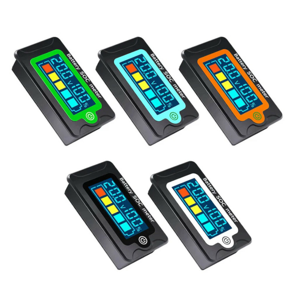 

Peacefair Battery Capacity Tester Waterproof Digital LCD Voltmeter Voltage Indicator Meter 12V 24V 36V 48V 72V For Car