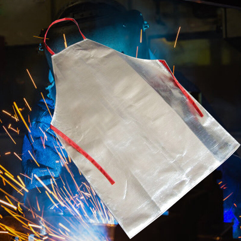 

Heat Resistant Work Apron 1000℃ Aluminum Fabric Safety Apron High Temperature Working Thermal Radiation Aluminized Apron