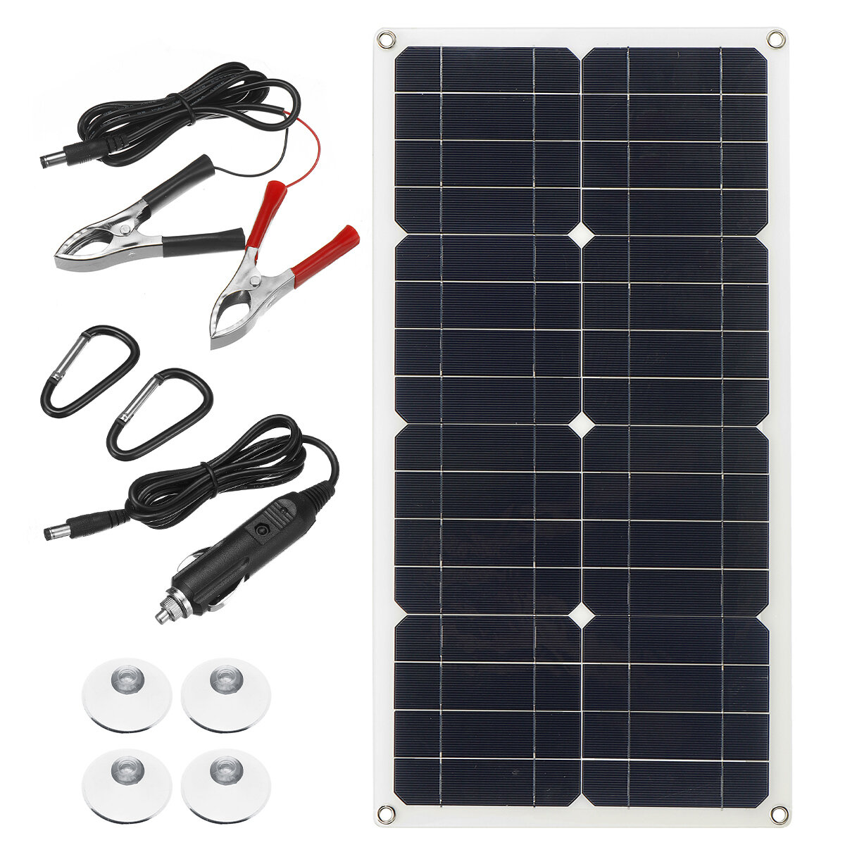 

25W 18V Mono Solar Panel Dual USB 12V/5V DC Monocrystalline Flexible Solar Charger For Car RV Boat Battery Charger Water