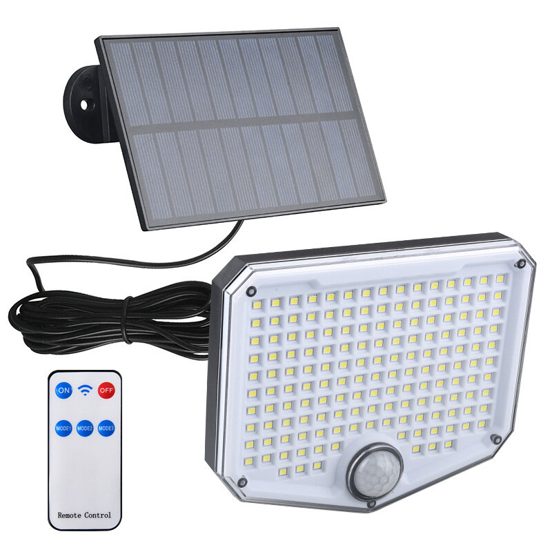 Lampada da parete solare per esterni con corpo sensore umano e 153 LED per l'illuminazione di cortili e abitazioni