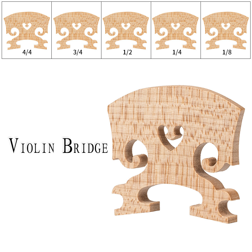 

NAOMI 1PC Natural Dry Maple Wood Acoustic Violin Bridge Violin Parts W/ Different Size 4/4 3/4 1/2 1/4 1/8
