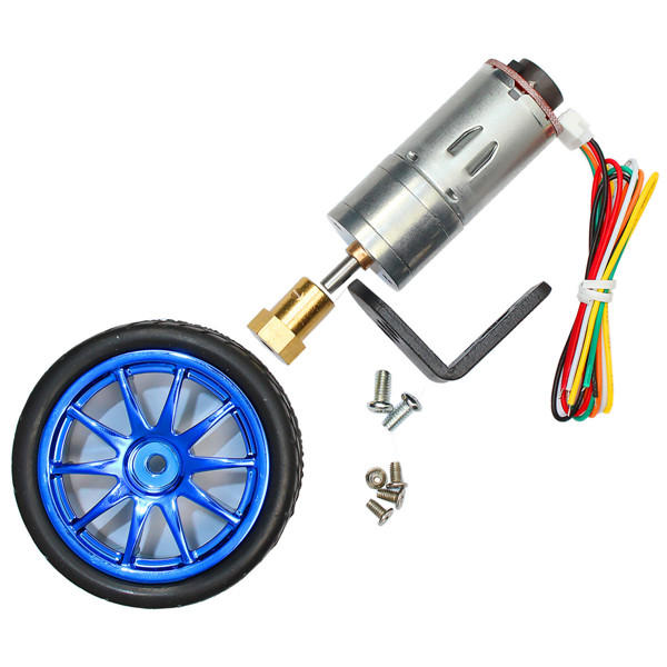 CHIHAIMOTOR 6V 210RPM Encoder Motor DC Gear Motor with Mounting Bracket and Wheel