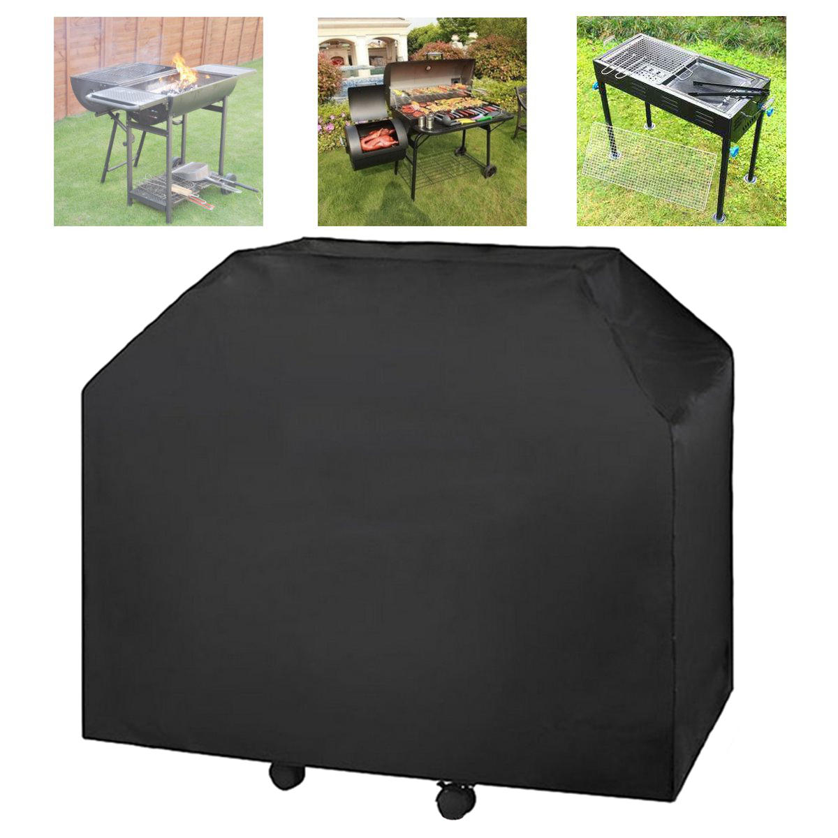ançais: Housse noire résistante pour barbecue à gaz de dimensions 183x66x130 cm, protégeant de la pluie et idéale pour une utilisation en extérieur.