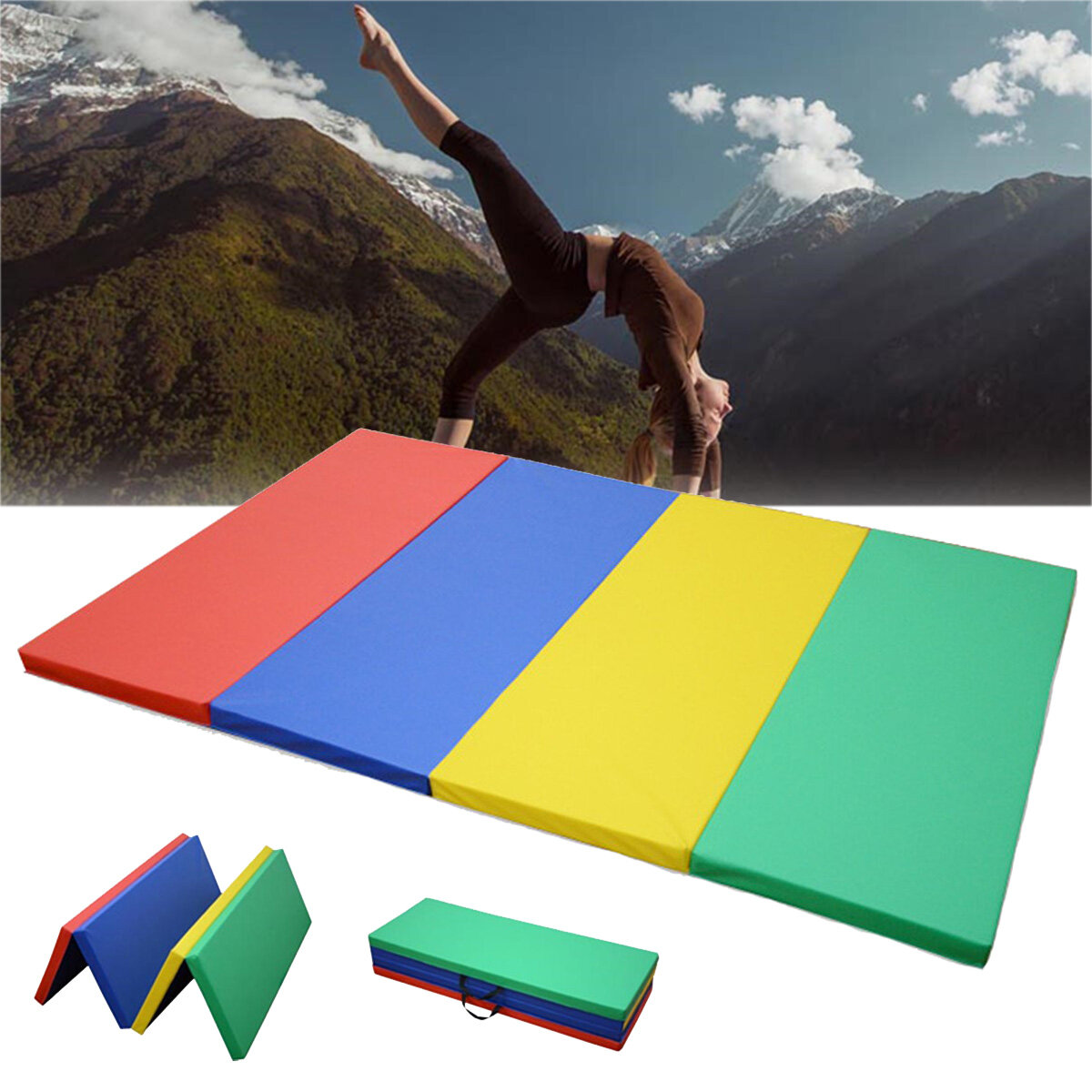 70x47x1.97inch Folding Gymnastics Panel Gym Exercise Yoga Pad Tumbling Fitness Mat
